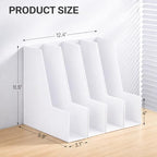 CiWiVOKi Vertical Magazine File Holder, 4 Pack, White - Image 2