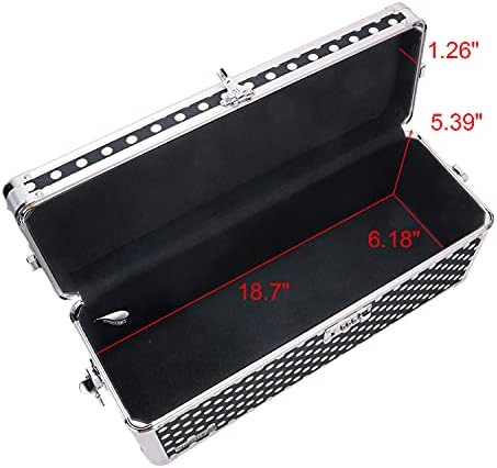 Vaultz Combination Lock Box - Pack of 1-19.24 x 6.7 x 7.24 Inch Doublewide Safe with Key and Combo Lock for Important Documents, Medicine & Money - Black & White Polka Dot - Image 3