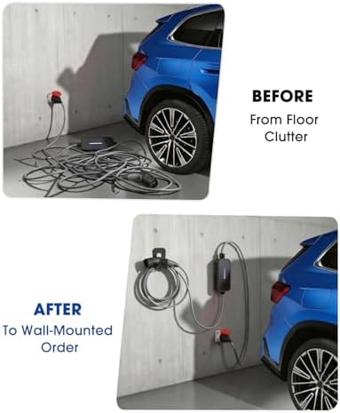 Wall Mount Organizer Kit for BMW Flexible Fast Charger 2.0, 3-Piece Garage Charger Holder with Cable Management, PETG + Metal Support, Charger Not Included - Image 3