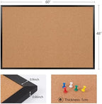 Extra Large Cork Bulletin Board 60" X 48", Black Wood Framed 5'x4' Corkboard for Wall, Wall Mounted Notice Pin Board with 18 Push Pins for School, Home & Office - Image 6