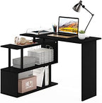 Furinno Moore L-Shape Computer Desk with 3-Tier Shelves, Americano by Furinno-FitsYourSpaceFitsYourBudget