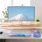 Mouse Pad Wrist Support, Laokiiy 2 in1 Keyboard Wrist Rest+ Ergonomic Mouse Pad, Non-Slip Wrist Rest for Computer Keyboard, Made Easy Typing & Relieve Wrist Pain(Blue Pink Marble) - Image 6