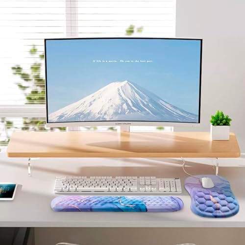 Mouse Pad Wrist Support, Laokiiy 2 in1 Keyboard Wrist Rest+ Ergonomic Mouse Pad, Non-Slip Wrist Rest for Computer Keyboard, Made Easy Typing & Relieve Wrist Pain(Blue Pink Marble) - Image 6