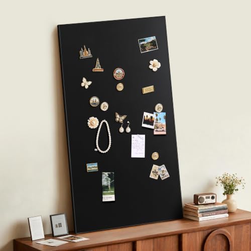 SELEAD Linen Bulletin Board 48” x 24” - Black Aluminum Frame, Black Fabric - Image 4