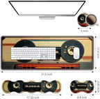 Ergonomic Keyboard Wrist Rest & Mouse Pad Wrist Rest Set, Large XXL Gaming Desk Mat 31.5"x 11.8" with Memory Foam, Easy Typing Pain Relief for Office & Home, Retro Tape Recorder - Image 2