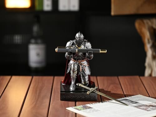 Medieval Armored Knight Pen Holder Figurine Paperweight Phone Stand Iron - Image 6