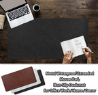 Leather Desk pad for Computer and laptops, Ideal for Gaming and Office use, Large Mouse pad and Keyboard mat,Desk mat Special for man. A complimentary Wrist pad and Phone Stand (Black, 39.37"*17.7") - Image 5