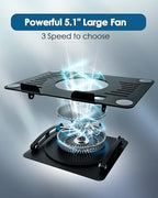 SHUWEI Laptop Stand with Fan, Height/Angle Adj fits 16" Laptop, Silver - Image 2