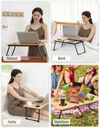 Lap Desk for Couch/Sofa/Floor, 5-Angle Adjustable Bed Desk with Foldable Legs &Cup Holder, Light Weight Bed Tray Table for Writing/Eating/Reading, Portable Laptop Stand for Adults, Kids - Image 5