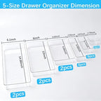 Manalete 31 Pcs Clear Plastic Drawer Organizer, Makeup & Vanity Organizer - Image 2