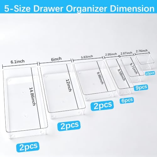 Manalete 31 Pcs Clear Plastic Drawer Organizer, Makeup & Vanity Organizer - Image 2