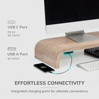 Anji Mountain Monitor Stand for Desk - Desktop Organizer & Laptop Riser, Ergonomic Monitor Riser, Space-Saving, Durable, Easy Assembly & Ideal for Home & Office, Biscotti, Power Edition - Image 3