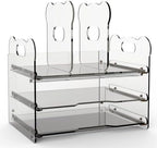 Desktop Files Organizer, Acrylic Desk Organizer with Drawer, Clear File Holder Mail Sorter Office Supplies Storage, Modern Desktop Paper Organizer for Home and Office - Image 2