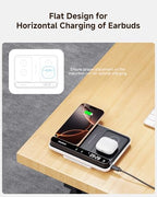 Dual Phone Foldable Wireless Charging Station for iPhone, Galaxy, Pixel - Image 5