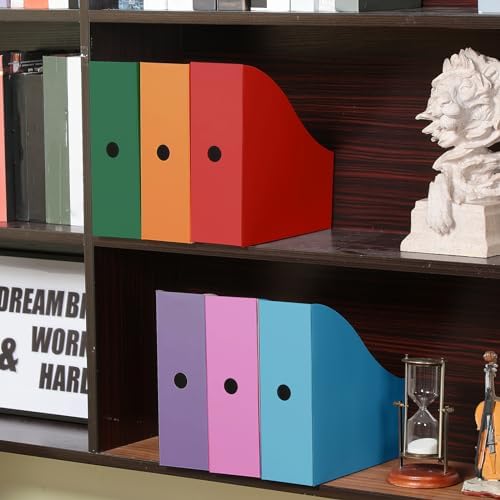 Colarr 36 Pack Cardboard Magazine Holder 12 Colors Magazine File Holder Magazine Storage Box Office Folders Organizer File Folder Bin for Home Office School Desk Supplies (Light Color) - Image 6