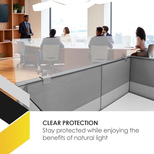 OBEX Acrylic Mounted Large Brackets Quality Desk Privacy Panel & Divider for Your Office Cubicle-Increase Separation & Improve Productivity (Frosted, 24"W X 60"H) - Image 2