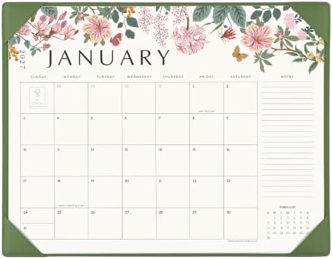 Cabbrix Desk Calendar 2027, Large Desk Pad Calendar 22 x 17" (Green) by CABBRIX