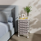 6-Tier Utility Cart with 6 Drawers, Rolling Utility Cart with 2 Lockable Caster Wheels, Multipurpose Mobile Rolling Drawer Cart for Office Bathroom Kitchen, Gray - Image 2