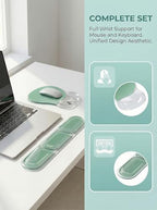 AUPET Ergonomic Gel Mouse Pad and Keyboard Wrist Rest Set, Crystal Gel Cushion Support, PU Base, Smooth Tracking Surface, Easy to Clean Desk Accessories for Office Home Laptop (Gradient Mint Green) - Image 2
