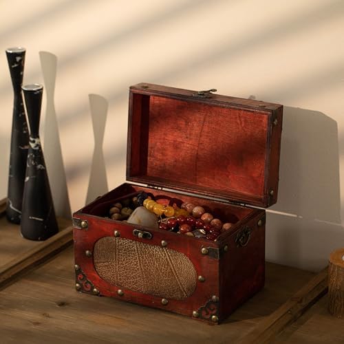 Antique Wooden Recipe Card Box – Vintage Recipe Box Organizer with Dividers, Wood Recipe Holder for Cards, Recipe Box with Cards and Dividers 4x6 - Image 2