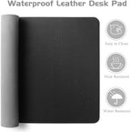 Aothia Leather Desk Pad Protector, Office Desk Mat, Large Mouse Pad, Laptop Desk Pad, Non-Slip PU Leather Desk Blotter, Waterproof Desk Writing Pad for Office and Home (Black, 47" x 24") - Image 4