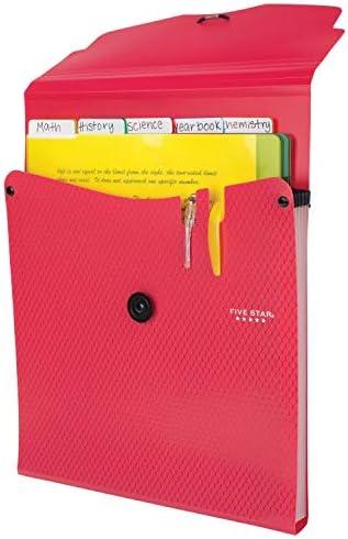 Five Star Expanding File Folder, 5-Pocket Vertical Expandable File Folder, Red (72693) - Image 4