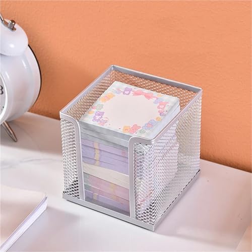 Metal Mesh Desktop Sticky Note Box 5-Pack Office Storage Organizer - Image 3