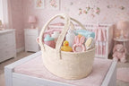 Diaper Caddy Organizer, Baby Nursery Storage Basket, Cotton Rope Baby Organizer for Diapers, Wipes, Toys & Essentials, Portable Changing Table Caddy - Image 4
