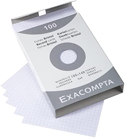 Exacompta 10 Cases 100 Index Cards 5x5 105 x 148 mm White - Image 2