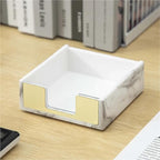 3Pcs Sticky Notes Memo Pad Holder Dispenser Rose Gold with Acrylic Clear Desk Supplies Organizer Accessories Office Notepad Holder(Marble gold) - Image 2