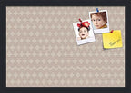 PinPix 19x13 inch Cork Bulletin Board. This Decorative Framed Pin Board Comes with Diamond Pattern in Light Pink and Cream Design and Satin Black. Ideal for Home, Office Decor or School (PinPix-294) by PinPixBulletinBoards