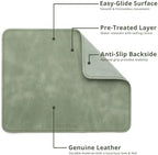 Full-Grain Leather Mouse Pad - Genuine Leather Mouse Mat with Non-Slip Backing, 3mm Thick, Smooth Mouse Glide, Desk Accessory for Office, Work & Gaming (Mustard Yellow, Large 11.8 x 9.8 in) - Image 4