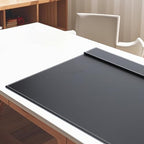 24" x 18" Leather Desk Blotter with Top Rail for Writing Leather Executive Desk Pad Protector Desk Mat for Office Home Workplace Black - Image 4