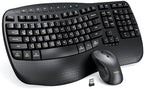 MEETION Wave Ergonomic Keyboard and Mouse Combo with Wrist Rest, Black by MEETION