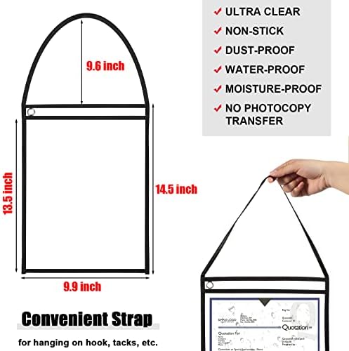 Geyee 80 Pack Job Ticket Holders 9x12 with Strap Hanging,Black - Image 2