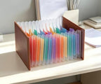 Genuine Leather A6 Receipt Organizer，Stand Receipt Organizer Folder, 13 Pockets Small Accordion File Organizer - Image 6