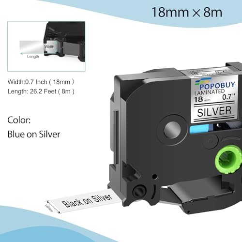 18mm 0.7 Laminated Sliver Tape Compatible for Brother P-Touch TZ941 TZ-941 TZe-941 TZe941 3/4 inch Black on Sliver Label Tape for PT-D410 PT-D400 PT-D610BT PT-D600 Label Maker, 5 Pack - Image 2