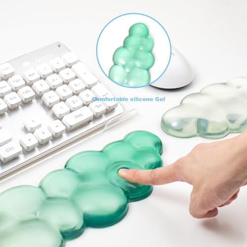 Acrylic Keyboard Stand with Cloud Gel Wrist Rest for Keyboard and Mouse Set - Image 3