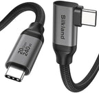 Silkland USB C Monitor Cable Right Angle 6.6FT, 8K@30Hz 5K/4K@60Hz Display by Silkland