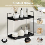 Forbena Black Bathroom Counter Organizer, Tiered Bathroom Organizer Countertop Tray, Corner Makeup Vanity Shelf Organizers and Storage for Men Perfume Skin Care Kitchen Sink Coffee Bar Station - Image 4