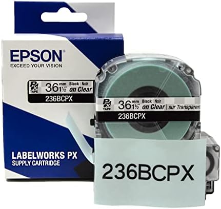 Epson LABELWORKS 236BCPX Label Tape - Black on Clear - 1.5" (36mm), 30ft - Image 5