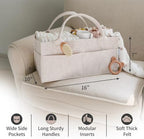 PUTSKA Baby Diaper Caddy Organizer, Felt Nursery Basket, Mocha, Extra Large - Image 2