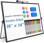 Grtard Magnetic Dry Erase Board with Stand, 18''x14'' Desktop Whiteboard by Grtard