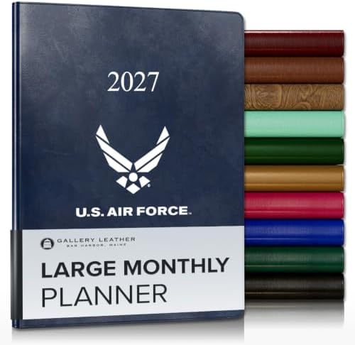 Gallery Leather Large Monthly Planner 2026-2027 Acadia Navy - US Air Force by GalleryLeather