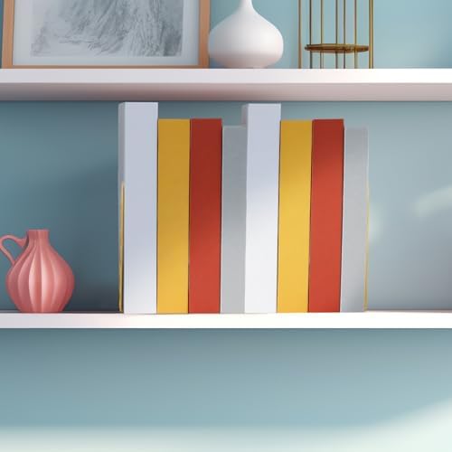 Chunful 12 Pcs Gold Modern Metal Book Ends for Shelves Decorative Small Bookends Book Shelf Organizer Minimalist Design Stopper to Hold Books for Office (Round) - Image 7