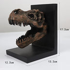 Tyrannosaurus Rex T-Rex Skull Bookend Decorative Book Decor,Home Decorative Resin Bookshelf,Paper Weights, Book Ends,Bookend Supports, Book Stopper,Desk Decor,Dinosaur Head Faux Taxidermy - Image 2