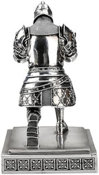 King's Guard Knight Pen Holder with a Letter Opener Desk Organizers Silver - Image 3