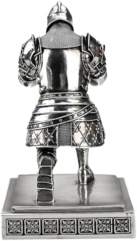King's Guard Knight Pen Holder with a Letter Opener Desk Organizers Silver - Image 3