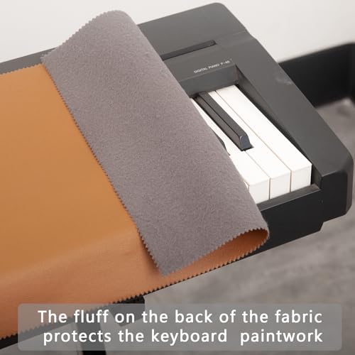 Keyboard Piano Cover Digital Piano Dust Covers Luxury Soft and Premium Surface Thickening Electronic Organ Covering Keyboard Update Encasement (Brown) - Image 6