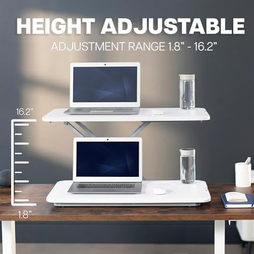 VIVO White 29 in Single Top Standing Desk Converter, DESK-V000UW - Image 4